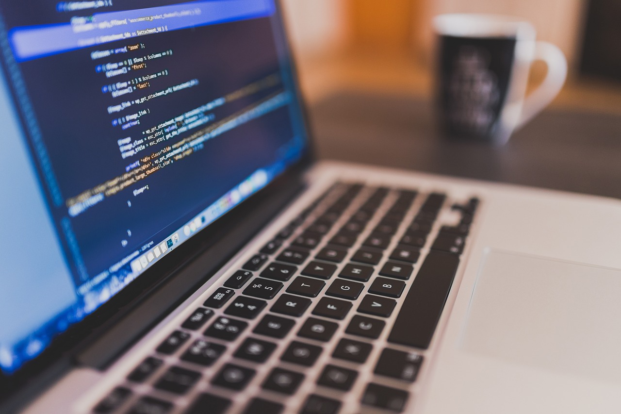 Website code on a screen