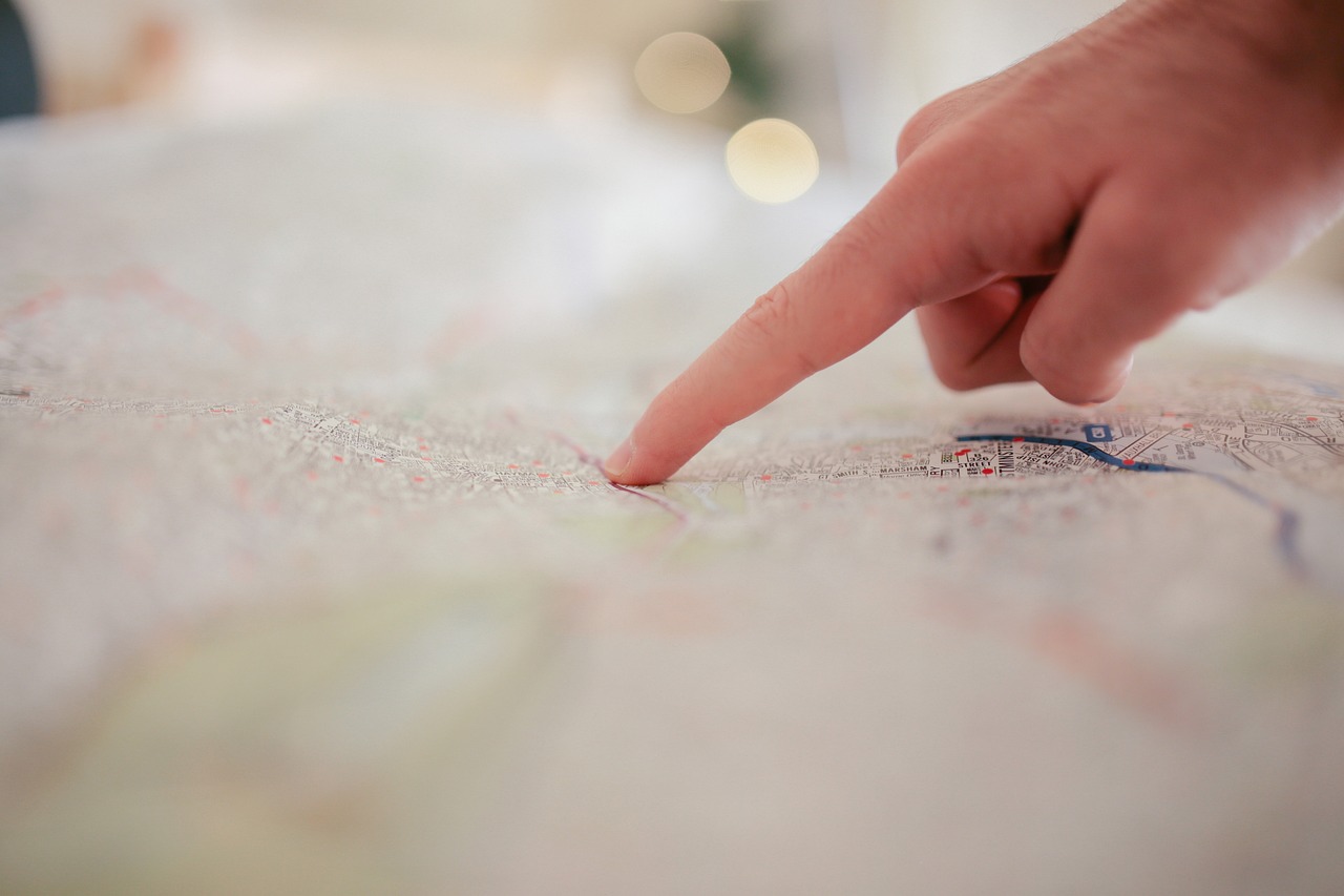 Map displayed on a smartphone